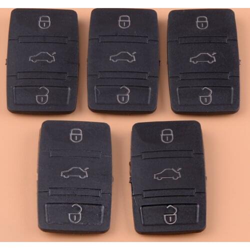 5pcs Rubber Remote Key Button Pad Shell Replacement Fit for VW VOLKSWAGEN Tiguan Beetle Jetta Skoda Octavia Seat Leon Altea