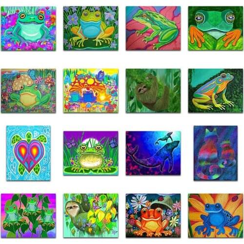 5D DIY Diamond embroidery Animal turtle Full Square Diamond mosaic cartoon frog monkey Diamond painting Cross stitch whale cat