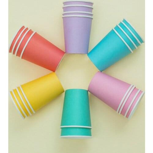 8PCS Party Paper Cup 12 Color Household Coffee Cup Kitchenware Home Decor Accessories Wedding Decor Party 2020 HOT SALE