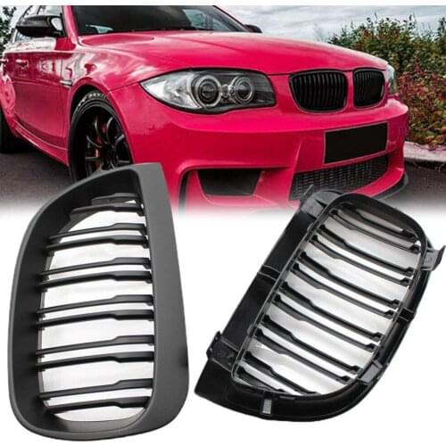 80% Hot Sales!! 1 Pair Kidney Grille Modification Matt Black ABS Car Grill Vent Cover 51137077129 51137077129 for BMW 5 Series E