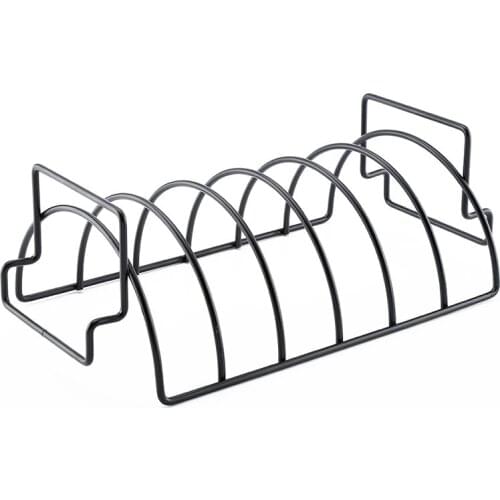 Barbecue Accessories Restaurant Rib Rack Stand Black Non stick Chicken Beef Steak Holders BBQ Grill Rack Barbecue Grill Tools