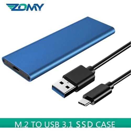 Zomy M.2 NGFF To USB 3.1 Type-c Gen2 Hard Disk SSD Case 10Gbps Portable Solid State Drives External Black Grey HDD Enclosure