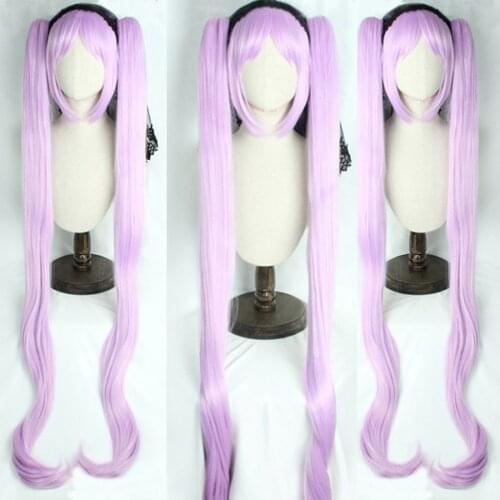 FGO Fate/Grand Order Euryale/Stheno Cosplay Wig 47in 120cm Long Purple Wig With Two Clip On Ponytails Hair Cosplay Wig + Wig Cap