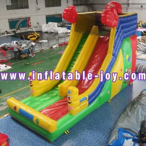 7x3m Giant inflatable clown slide, inflatable clown air slide, clown big hand inflatable slip slide, free air ship to door