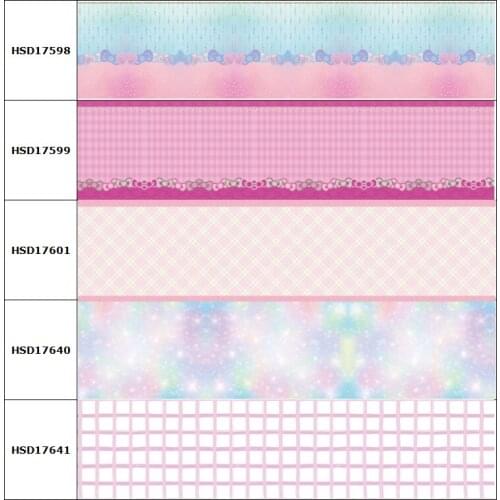 HSDCraft 38MM 75MM Hot Cute Pattern Star Cartoon Heart Heat Transfer Printed Grosgrain Ribbon for Diy Hair Bow