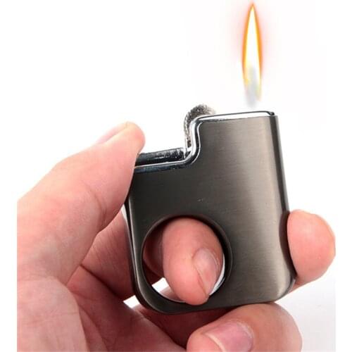 Play Ring Machine Personality Creativity Grinding Wheel Open Fire Butane Gas Lighter Creative