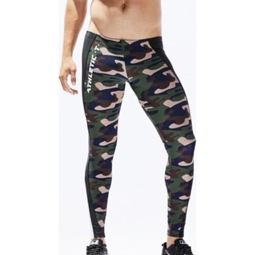Camo Running Tights Men Compression Pants Mens Leggings Sport Workout Yoga Training Leggins Sportswear Tight Trousers For Man