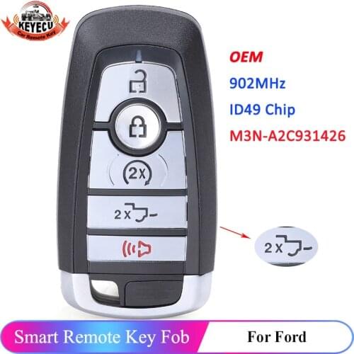 KEYECU OEM M3N-A2C931426 5 Button Remote Car Key 902MHz PCF7953P ID49 Chip for Ford F150 F250 F350 F450 F550 2017 2018 2019 2020