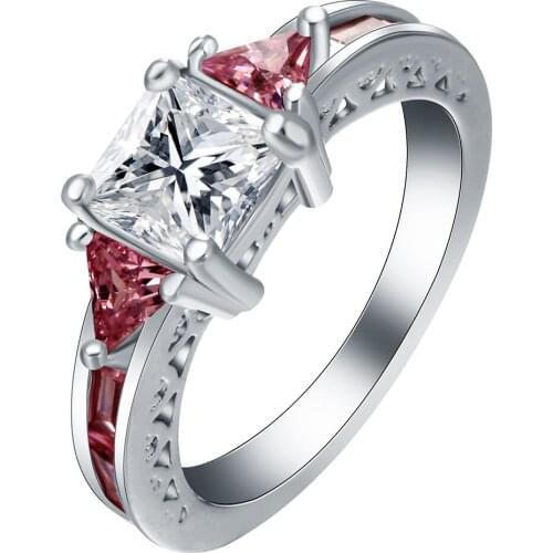 Hot Sale Fashion Promise Rings Size 6-10 Engagement Royal Blue Green CZ Finger Rings New Vintage Wedding Jewelry Gift For Woman