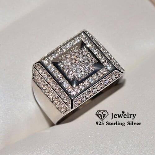 CC Rings For Men And Women 925 Silver Cubic Zirconia Ring Bridegroom Wedding Engagement Luxury Fine Jewelry Drop Shipping CC3105