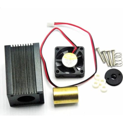 Housing 33x33x50mm for 405nm-450nm 9.0mm to-5 Laser Module LD with Glass Lens & Fans