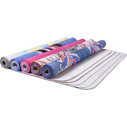 Natural rubber suede 183*66*1.5mm printed foldable yoga mat esterilla yoga tapis yoga exercise mat fitness mat gym mat