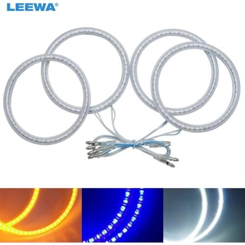 LEEWA 4x100mm 4pcs/Set Car SMD LED Halo Rings Angel Eyes DRL Head Lamp For Volvo S40 White/Blue/Yellow #CA5272