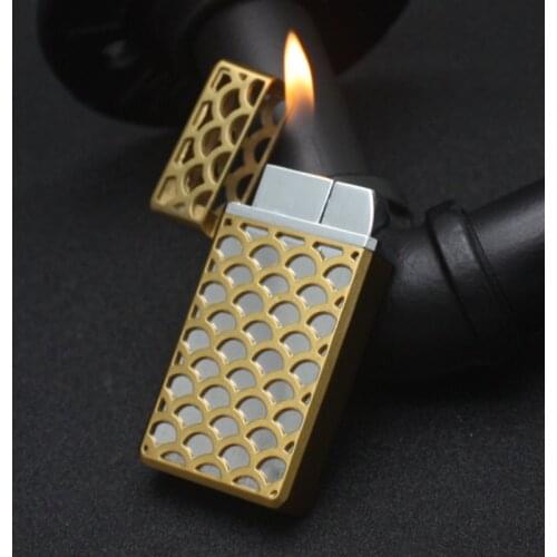 Metal Jet Lighters Creative Ultra Thin Windproof Gas Lighter Double Fire Cigarette Free Fire Lighter Butane Open Flame Portable