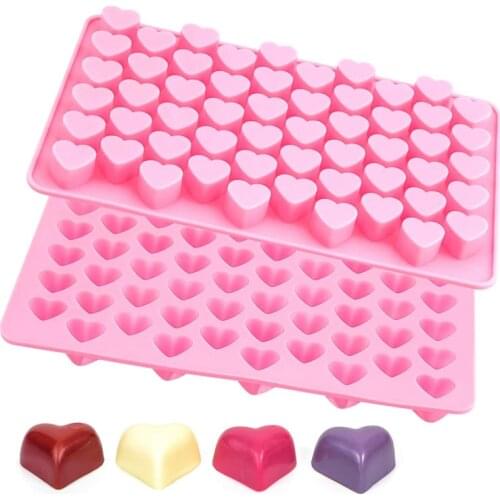 Mini Heart Fondant Molds Silicone Ice Cube Tray DIY Chocolate Mould 3D Pastry Jelly Cookies Baking Cake Decoration Tools