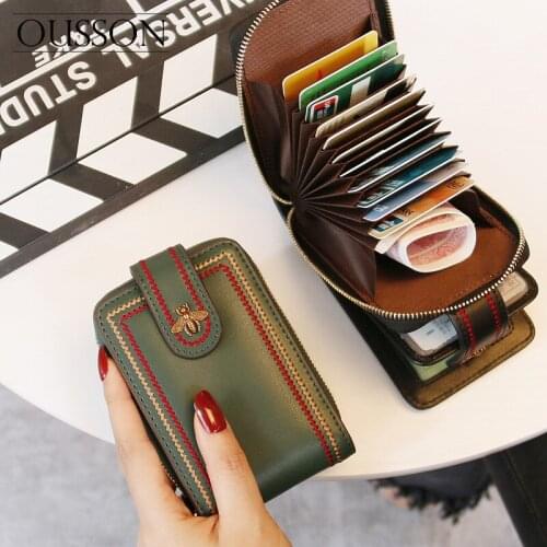 OUSSON Fashionable lightweight small leather zipper coin purse