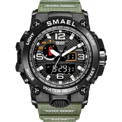Drop Shipping SMAEL Brand Dual Display Wristwatches Military Quartz Clock Male Gift LED Digital Mens Sports Watch for Men Hours