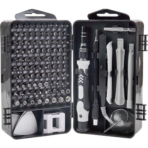 115-In-1 Household Toolbox Set with 98 Bits Multifunctional Hardware Tools for Computer Clock Repair Home Appliance Maintenance