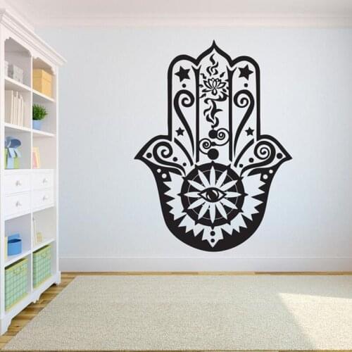 Palm lotus Wall Sticker Hand Of Fatima Vinyl Wall decal Yoga gym Palm Shaped decoration PVC decals home decor for bedroom G773