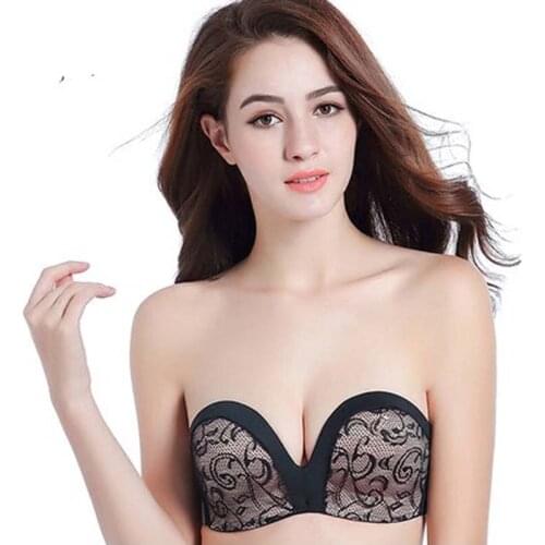 Invisible Bra Strapless 1/2 Cup Sexy Lingerie super Push Up Bra finger palm thin cup women bra t shirt beach party wedding bra