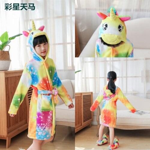 New Girls Animal Bathrobe Children Sleepwear Homewear Baby Beach Towels Cartoon Bath Robes Kids Clothes Boys Clothing