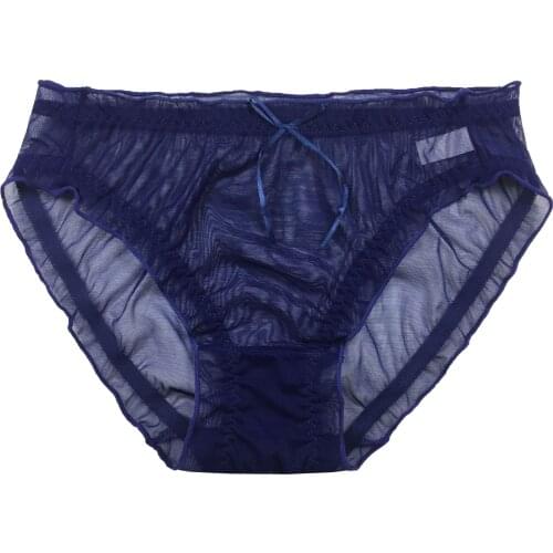 New transparent gauze sexy new lace lace briefs low waist breathable solid color 7156