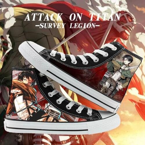 Unisex Anime Attack on Titan Canvas Shoes Casual Sneaker Shoes Sport Shoes High Top Shoes for Men Women Students Girls