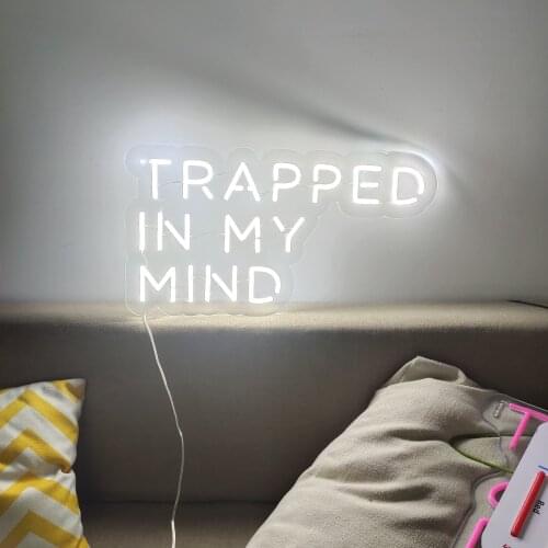 Custom Neon Sign Light Waterproof Flex Led LED Light Signs Trapped In My Mind For Wedding Birthday Party Restaurant Decoration