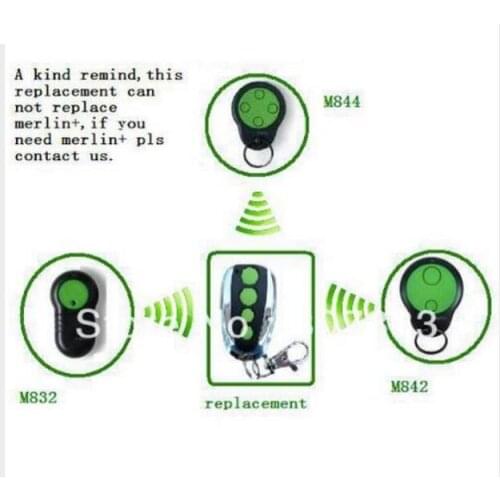 2pieces merlin remote M842 M832 230t 430r Compatible GARAGE REMOTE 100% compatible very