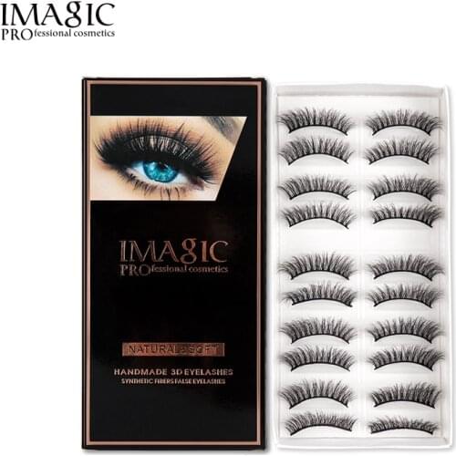 10 Pairs/set 3D False Eyelashes Naturally Curled Thick And Long Eyelashes Reusable Eyelash Extension Tools Party Stage Cosmetic
