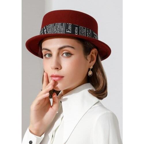Fashion Autumn Winter Keep Warm Woolen Hat Fashion Flat Top Short Brim Fedoras Hat Unisex Retro Hats for Women Refined Jazz Hat