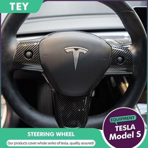 TEY 2021 For Tesla Model 3 Model Y car accessories ABS wheel steering center console decoration cover sticker tesla model three