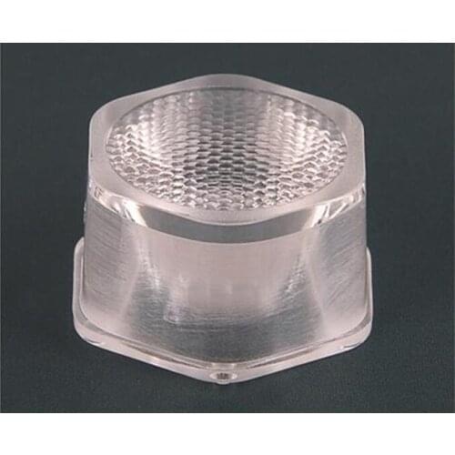 #VUHL-24 Hexagon waterproof lens, Suitable for: Cree xpe, Degree: 30, Size: 24X12.6mm, Bead surface, PMMA materials