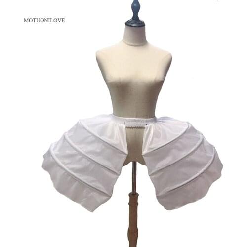 Baroque Rococo Skirt Slips Crinoline Short Oval Bilateral Underskirt Women Girls Lolita Cosplay Dress Skirt Petticoat Lining