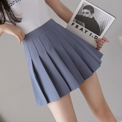 High Quality Anti-wrinkle Pleated Skirt Korean Style High-waisted skirt Tennis female black skirt shorts With Shorts Underneath