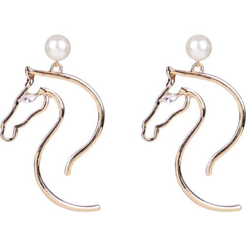 New Arrival Elegant Gold Filled Flying Horse Statement Earrings For Women Charming Dangle Earrings Girls Bijoux