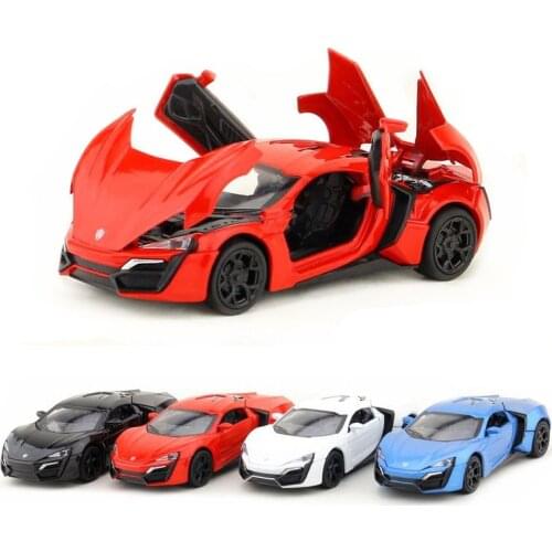 1:32/Diecast Model Toy Car/Lykan Hypersport Super Sport/Pull Back/Doors Openable/Sound & Light/Fast and Furious 7 Series