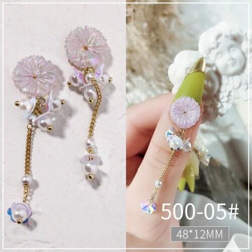 10pcs/lot Luxury Flower Daisy Chain zircon crystals rhinestones nail art decorations jewelry nails accessories charms supplies