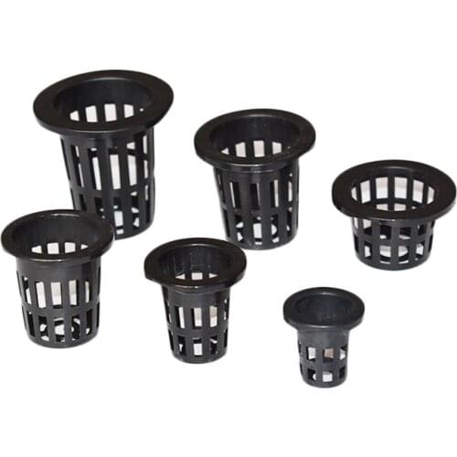 100Pcs Garden Plastic Net Cups Planting Basket Cup Set Slotted Mesh Net Cups Wide Lip Bucket Basket for Hydroponics SCIE999