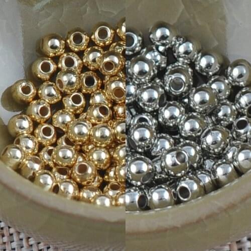 4mm 1000pcs Gold/Silver CCB Round Seed Spacer Beads For Jewelry making DIY YKL0079