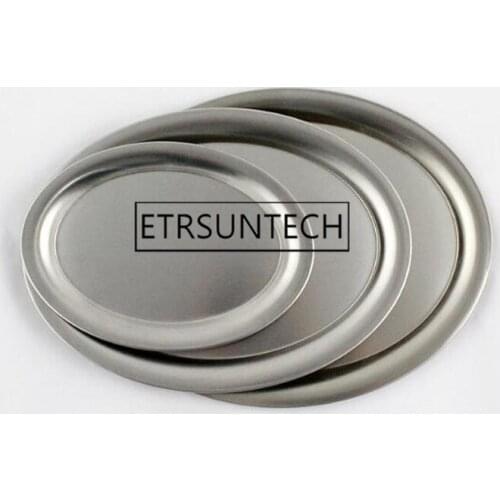 120pcs Stainless Steel Oval Storage Tea Tray Silver Color Metal Breakfast Display Tray Storage Plate