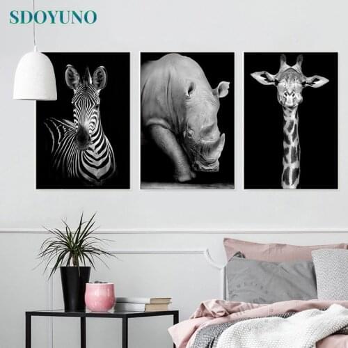 SDOYUNO 3Pcs 40x50cm Painting By Numbers Kits Animals DIY Frameless Paint By Numbers On Canvas Handpainted Home Decor Wall Art