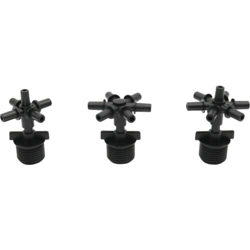 6mm 5-way,6-way,7-way Splitters with 1/2 Inch male thread Greenhouse Garden cooling Mist nozzle connector 5 Pcs