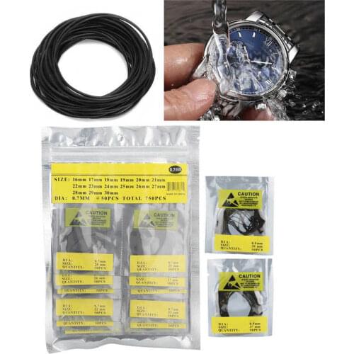500pcs/bag O-Ring Rubber Seal Watch Back Cover Seal Gaskets Watch Repairing Tool Watchmaker Accessories