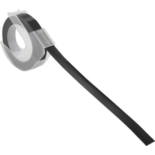 6 Rolls Embossing Label Tape 3D Plastic White On Black 9Mm X 3Meter For Dymo Embossing Label Makers