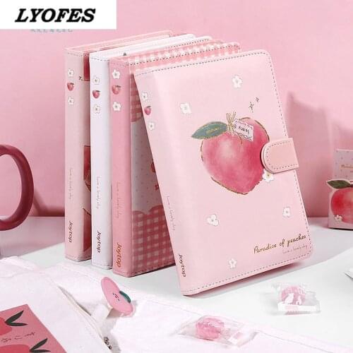 A5 A6 Kawaii Peach PU Cover 2021 Journal Notebook Planner Diary Agenda Notepad 112 Sheets Birthday Gift School Stationery