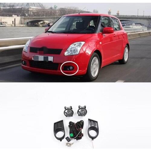 For Suzuki Swift 2005 2006 2007 Led Fog Light Fog Lamp Kit for Car Halogen Headlight Auto Front Bumper Foglights Cover Wire