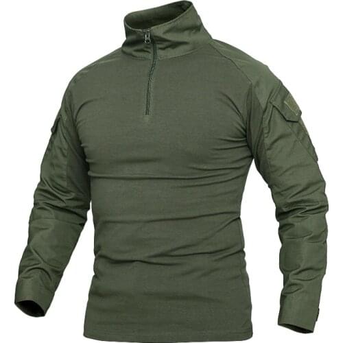 Army Combat T-Shirt for Men Pullover Armband Velcro SWAT Tactical Shirts Camouflage Male Lapel T-Shirts CS Gaming Multi Colors