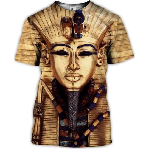 Print Ancient king Tutanchamun Egyptian Mens T-shirt Eye of Horus T shirt Women Summer Casual Shirt Hip Hop Tee Tops