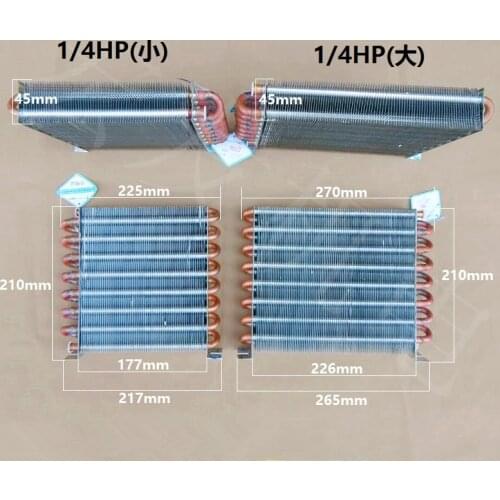 Refrigerators and freezers Copper Tube Evaporator 1/4HP Heatsink Radiator Cooler Air Cooling Condenser 180-250W Ice Cuber Cooler